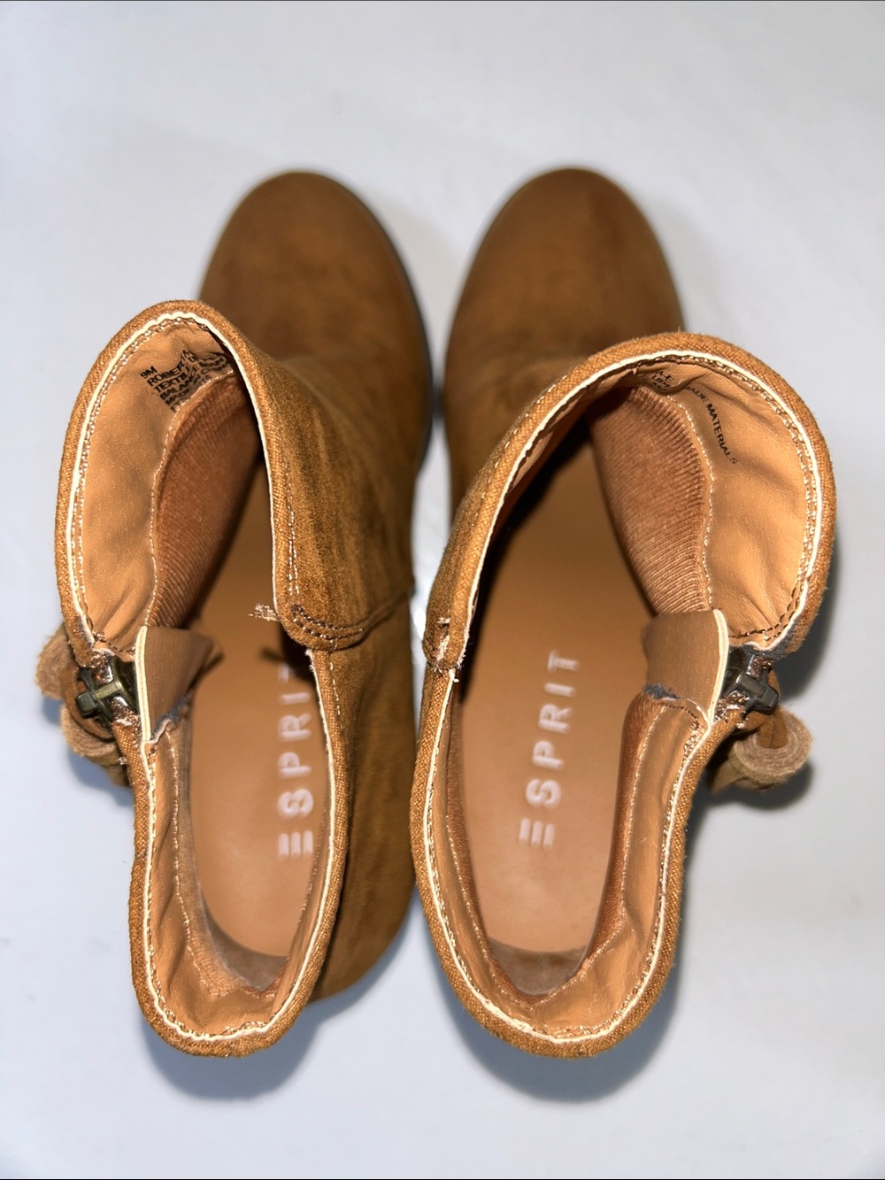 Esprit Tan Brown Suede Ankle Booties - Picture 2 of 11